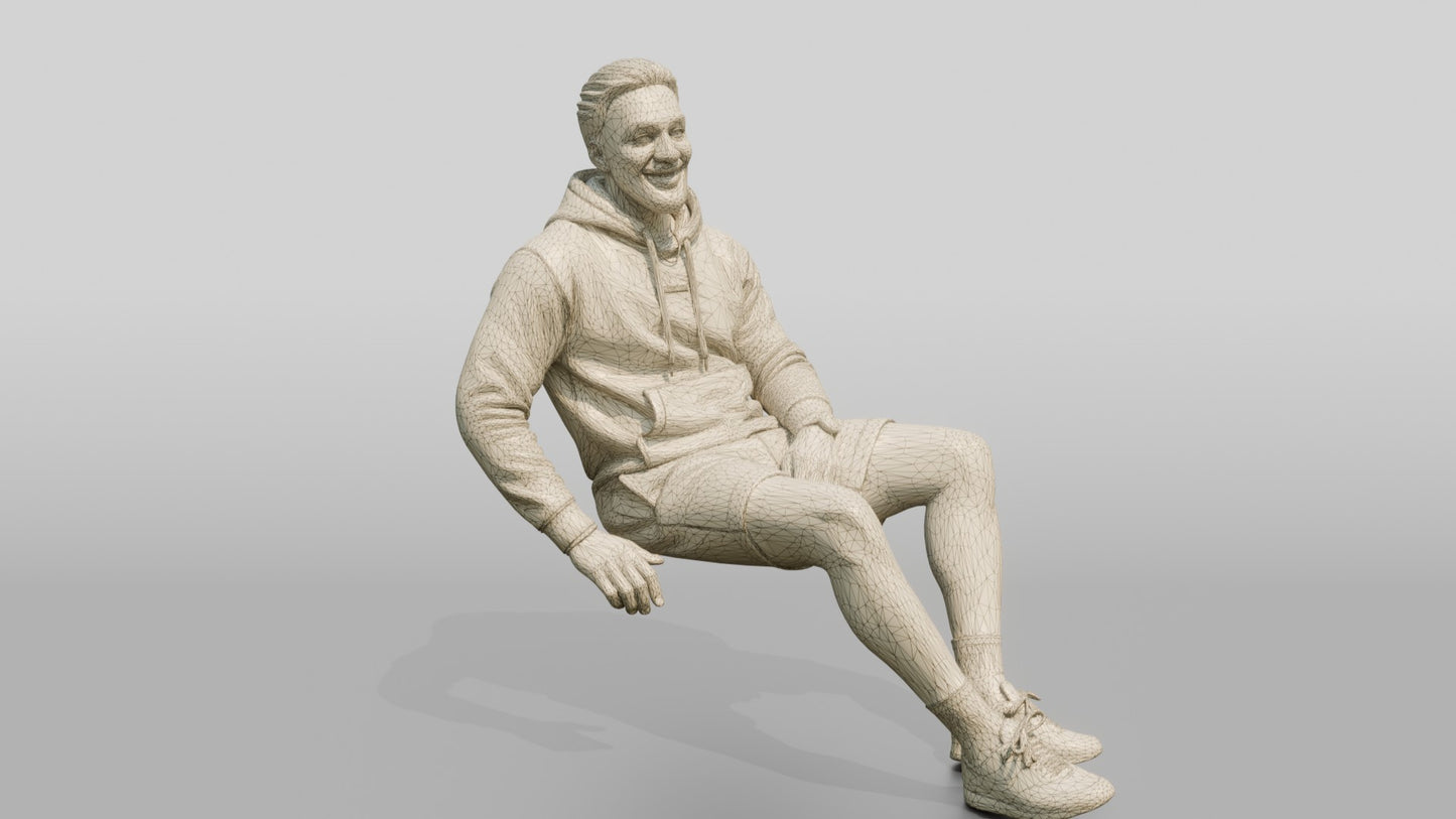 African-American Man in Fleece Athleisure Set