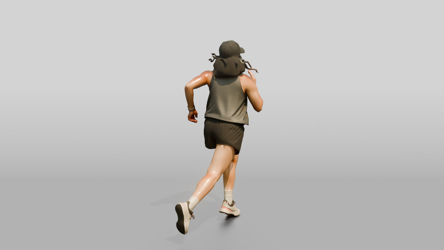 Latina Woman Running on the Boardwalk
