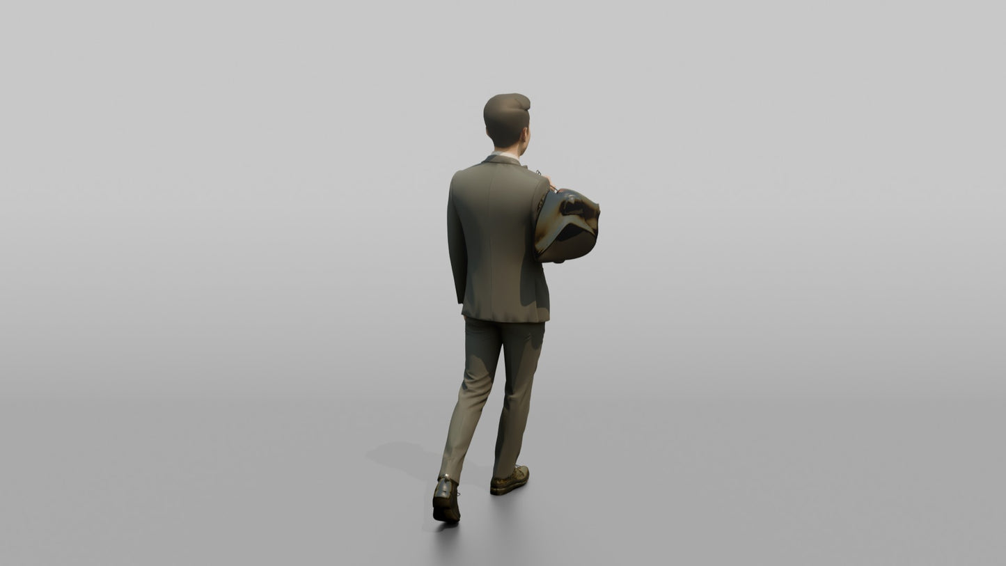 Wedding Guest Carrying Formal Shoes Over His Shoulder