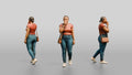 African Woman Eating an Apple in a Plaid Top