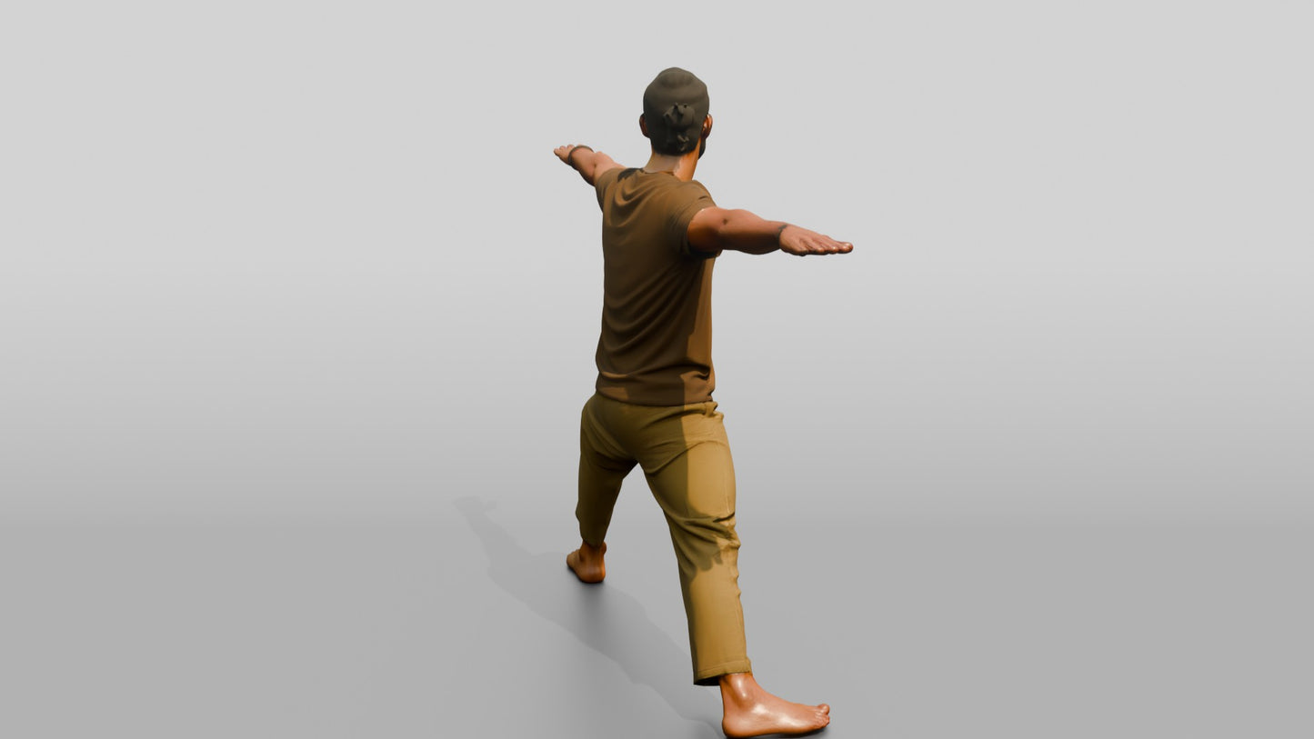 Warrior II Pose Man