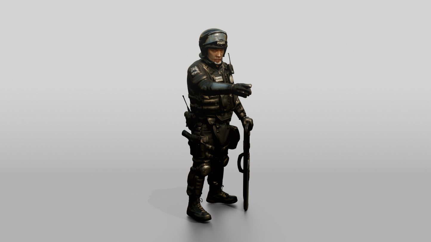 Riot Police Officer with Shield