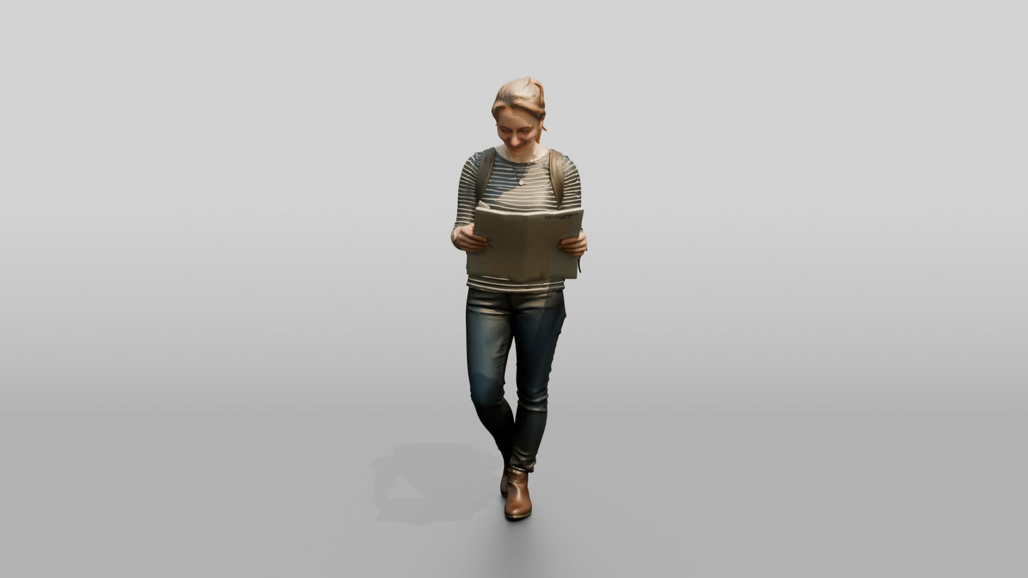 Woman Looking at City Map
