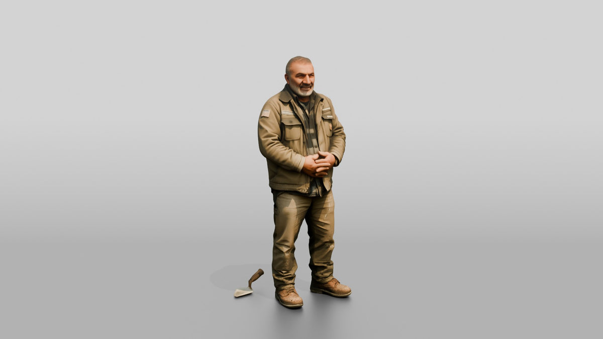 Construction Worker Man 88 - 3D character model, view 1