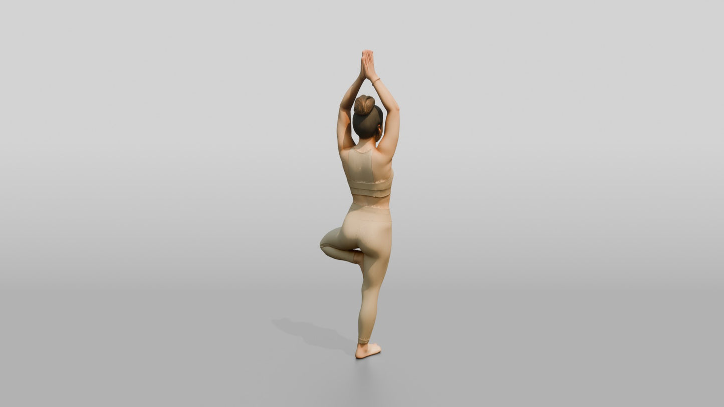 Tree Pose Woman Arms Raised