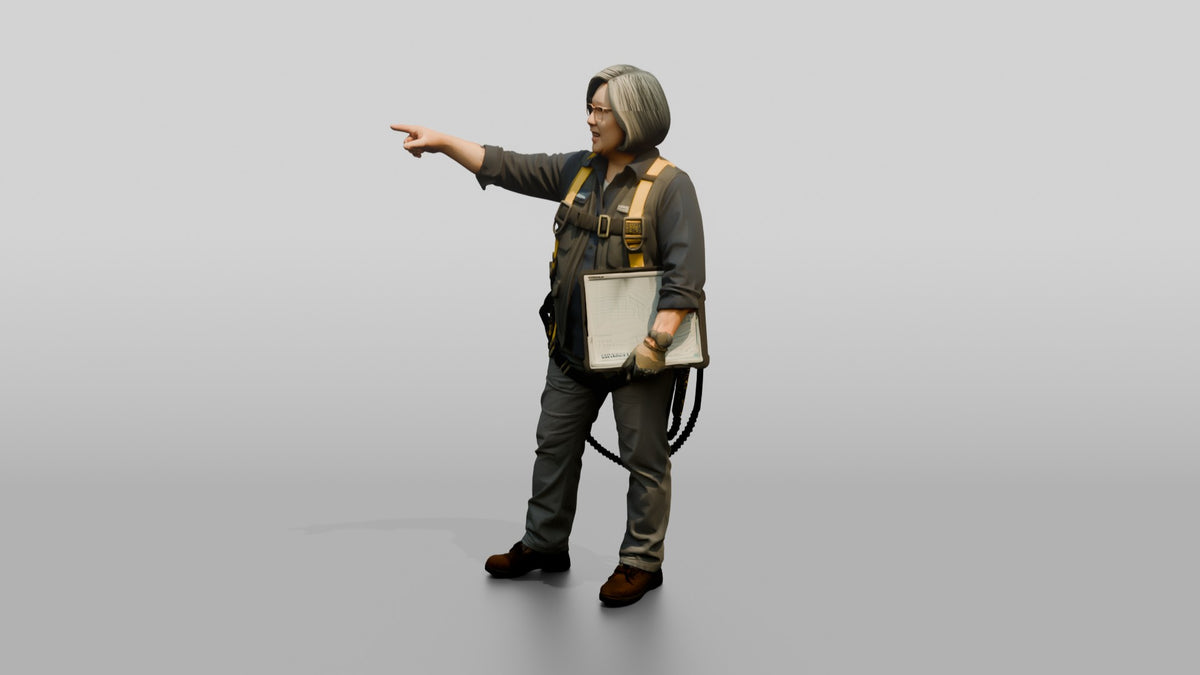 Construction Worker Woman 99 - 3D character model, view 4