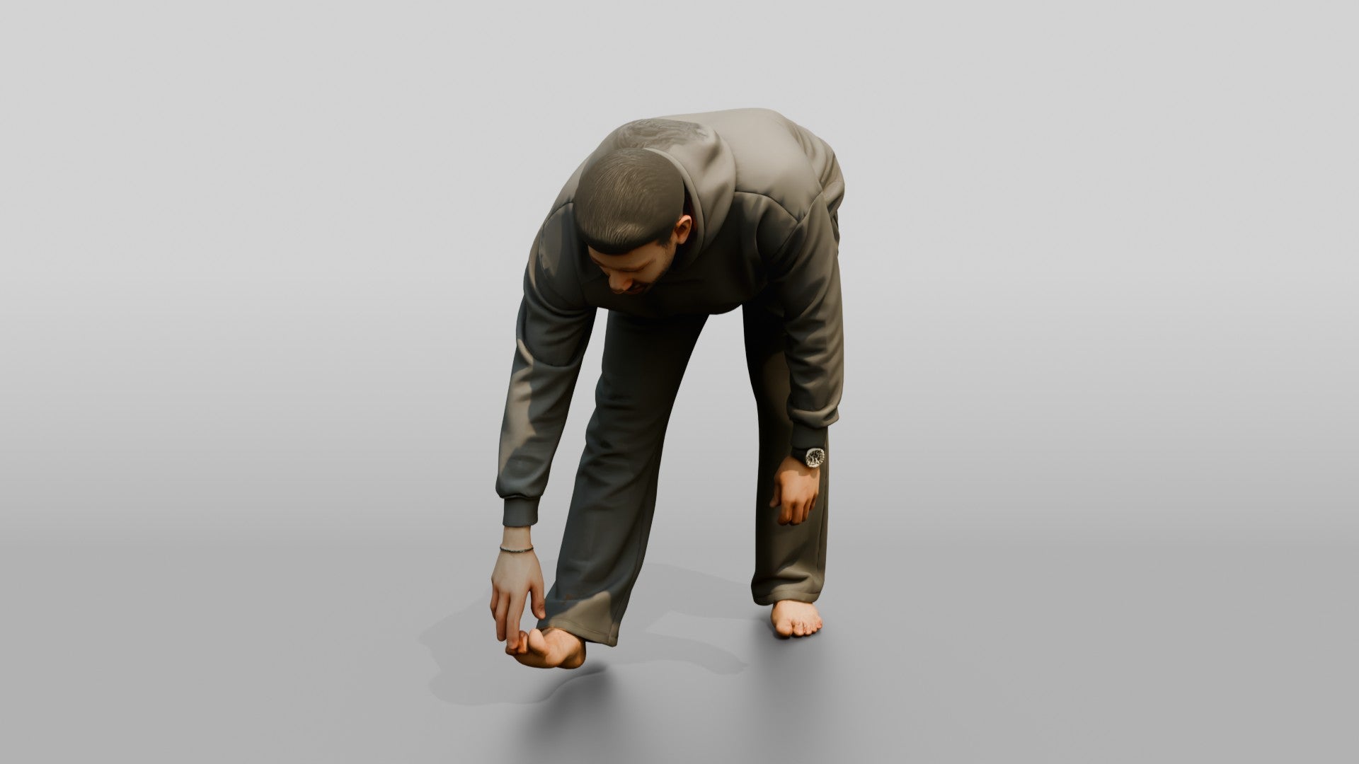 Man Stretching Hamstring Warm-up