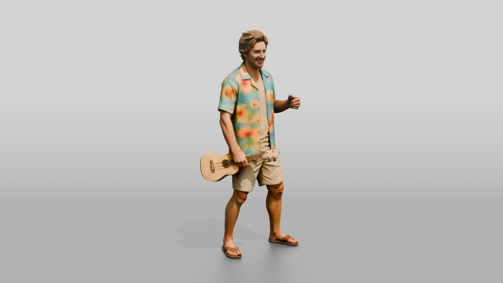 Beach Hippie with a Ukulele