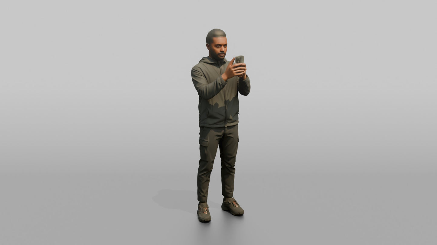 Protester Man Taking a Photo with His Phone