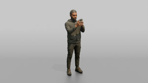 Protester Man Taking a Photo with His Phone - 3D character model, view 1