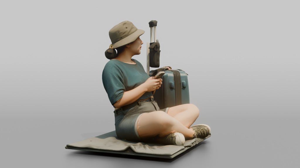 Traveler Sitting And Waiting At The Gate