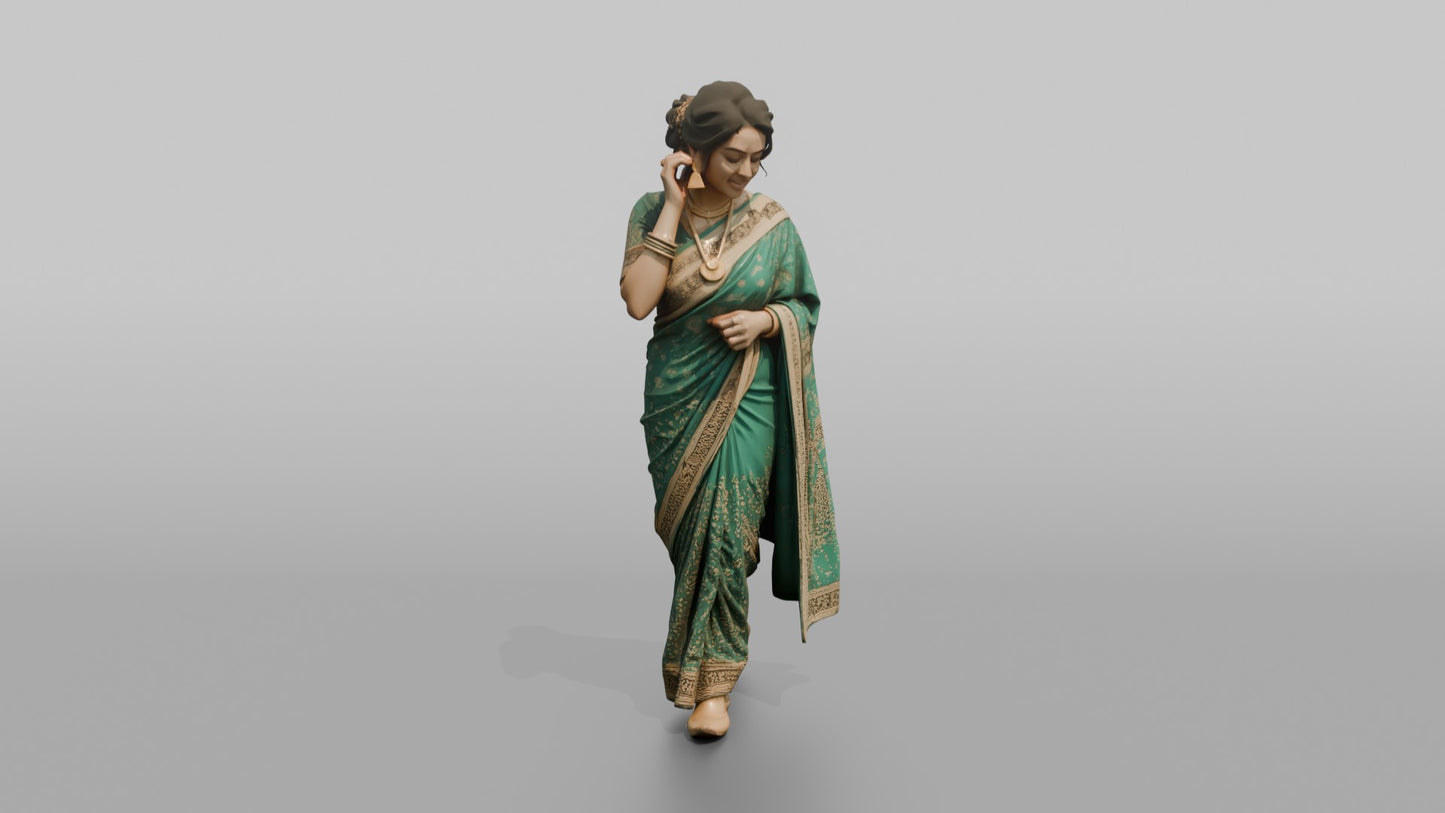 South Asian Wedding Guest Adjusting Her Earrings