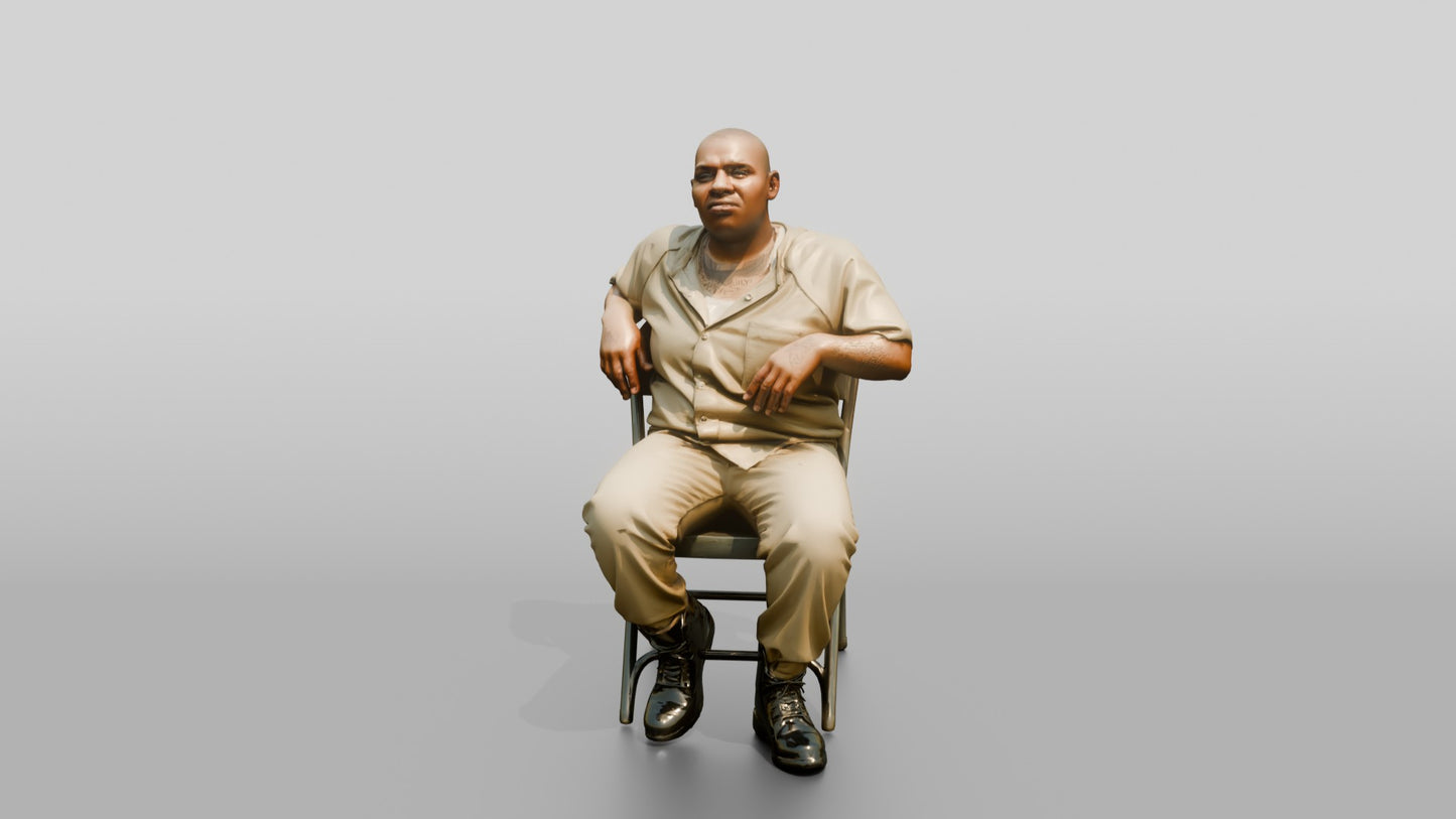 Black Female Prisoner in a Khaki Uniform