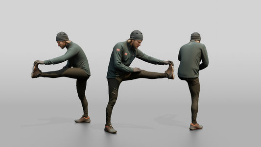 Norwegian Man Stretching Before a Run