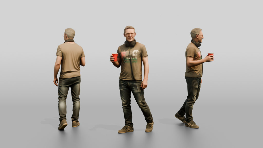 Casual Festival Man with a Drink