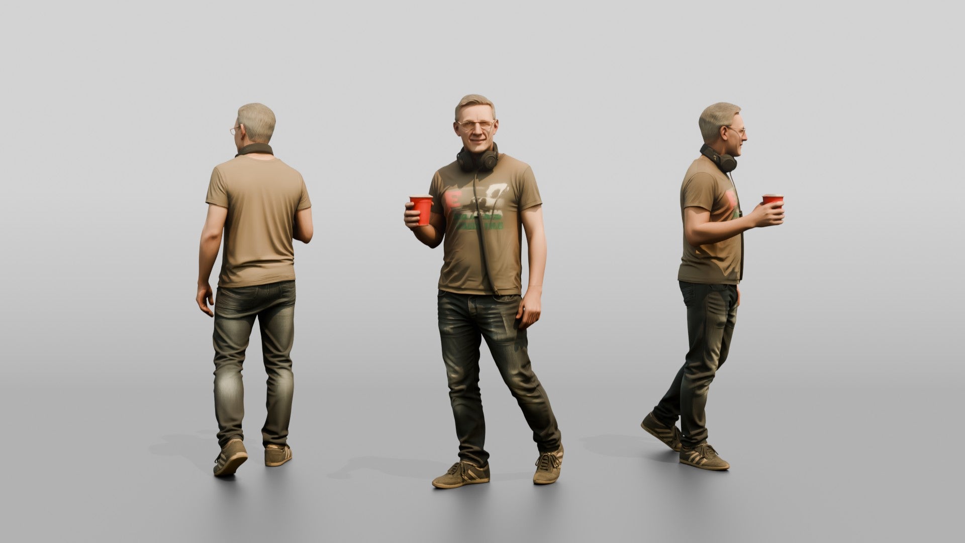 Casual Festival Man with a Drink