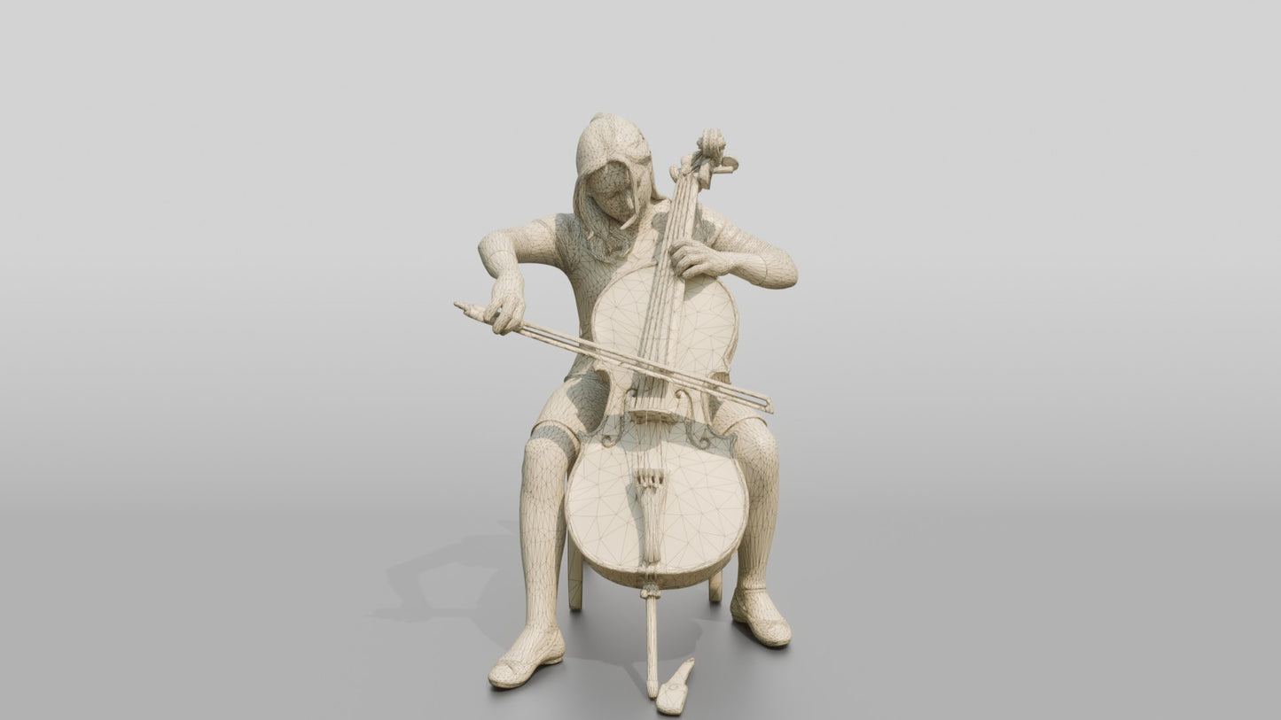 Cellist Playing Seated