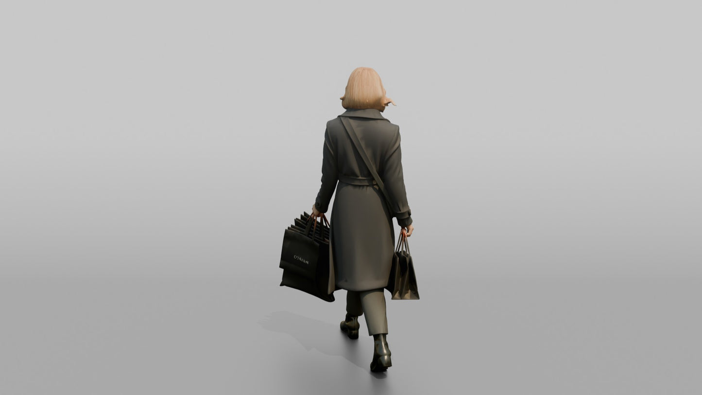 Scandinavian Woman Walking in a Tailored Wool Coat