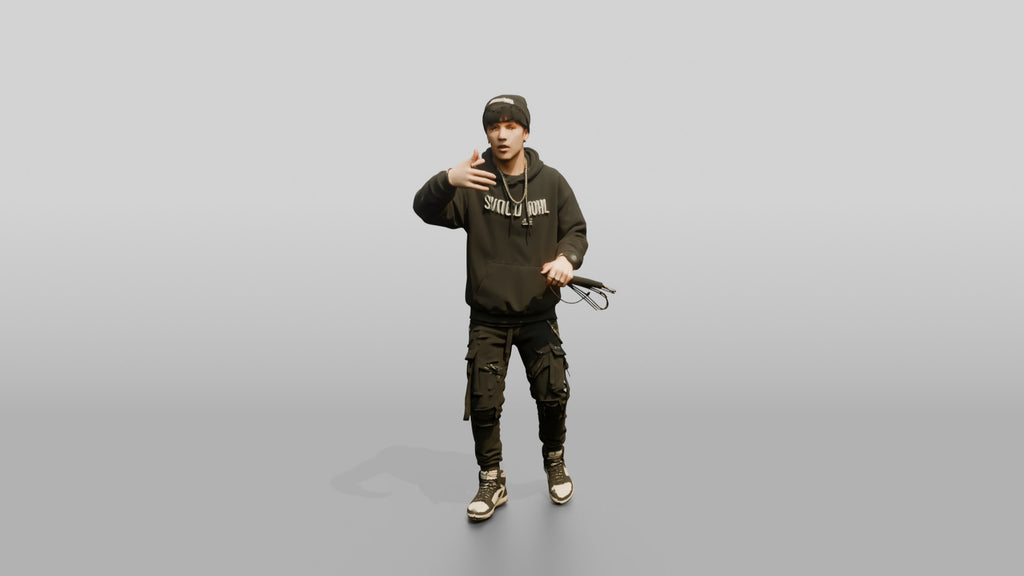Hip-Hop Rapper with Microphone