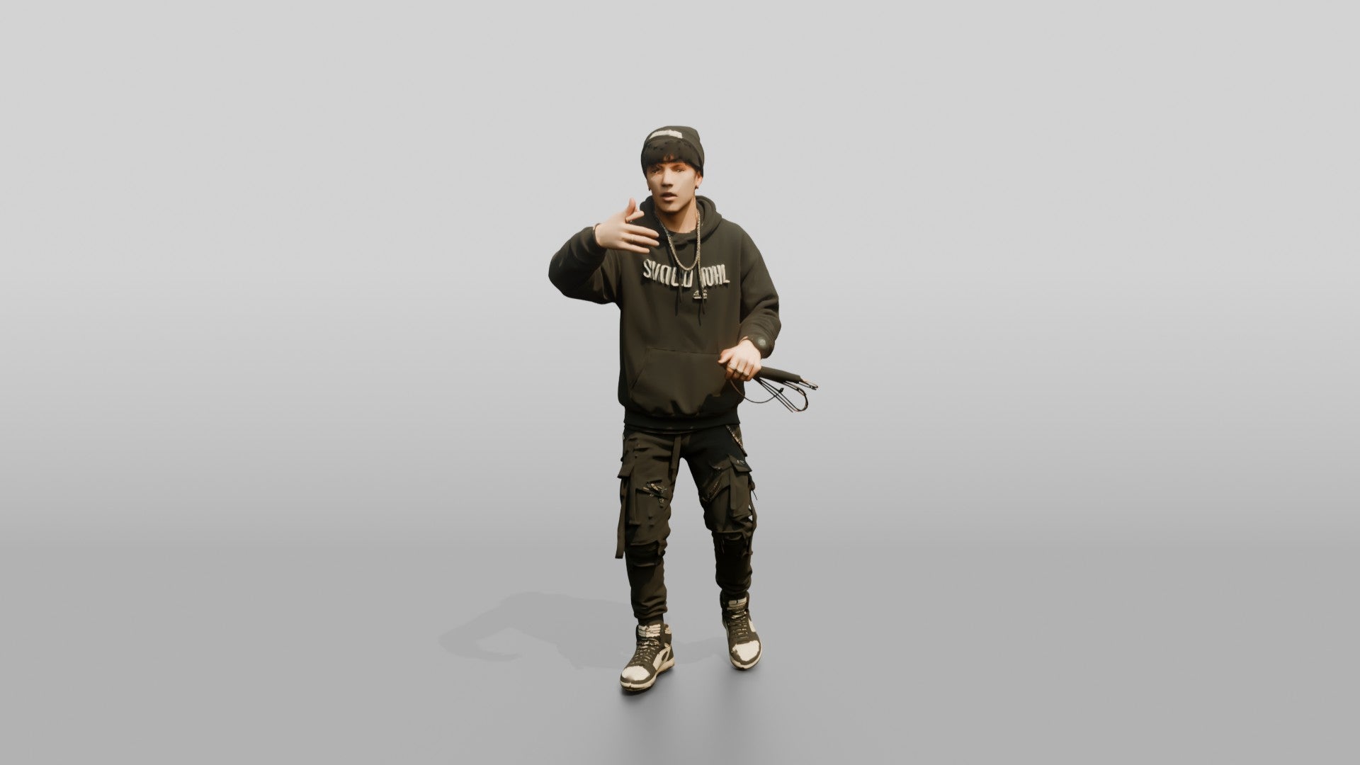 Hip-Hop Rapper with Microphone