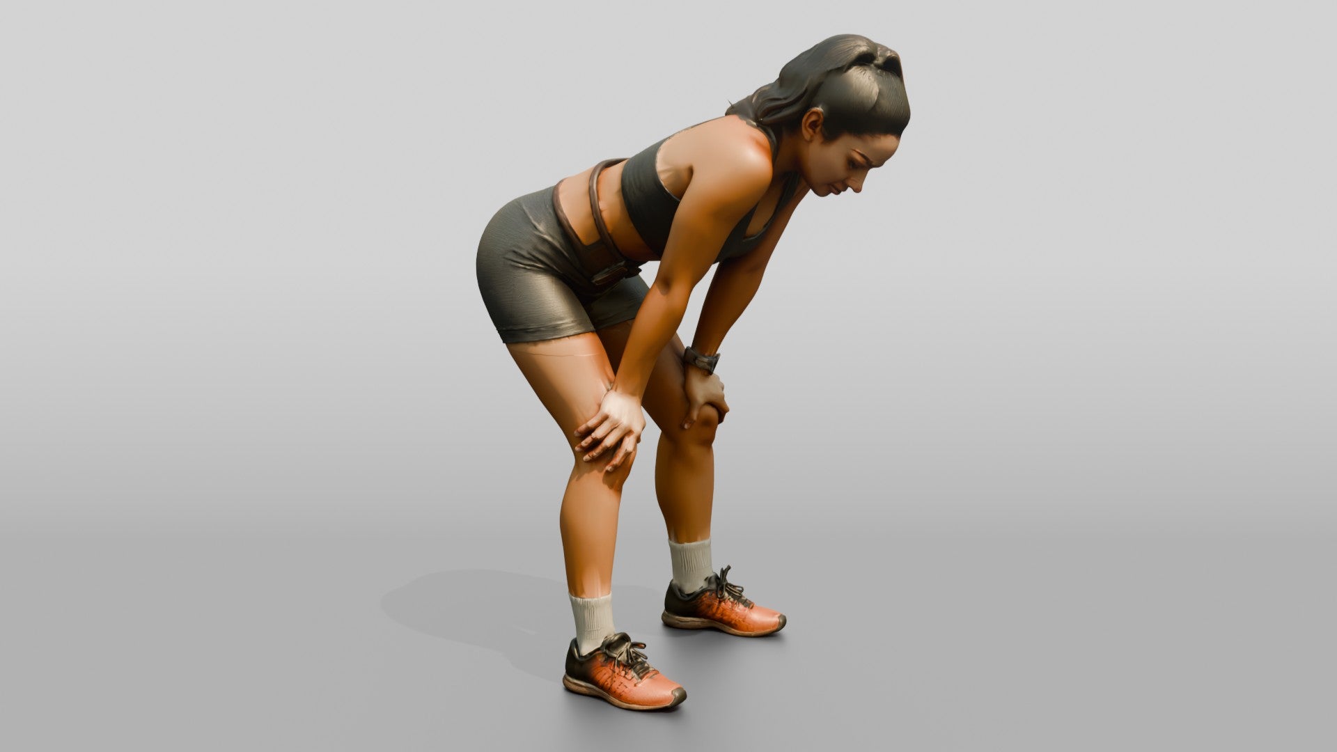 Woman Catching Breath Post-Workout