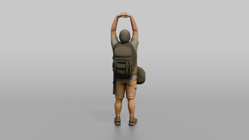 Traveler Stretching After A Long Flight