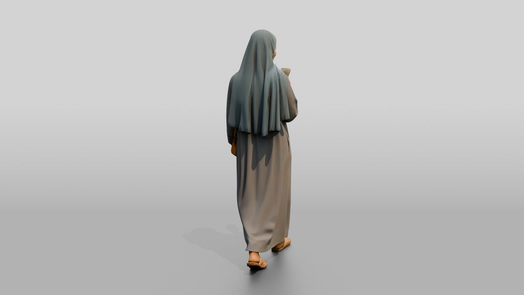 Slender Young Saudi Woman in Abaya and Hijab