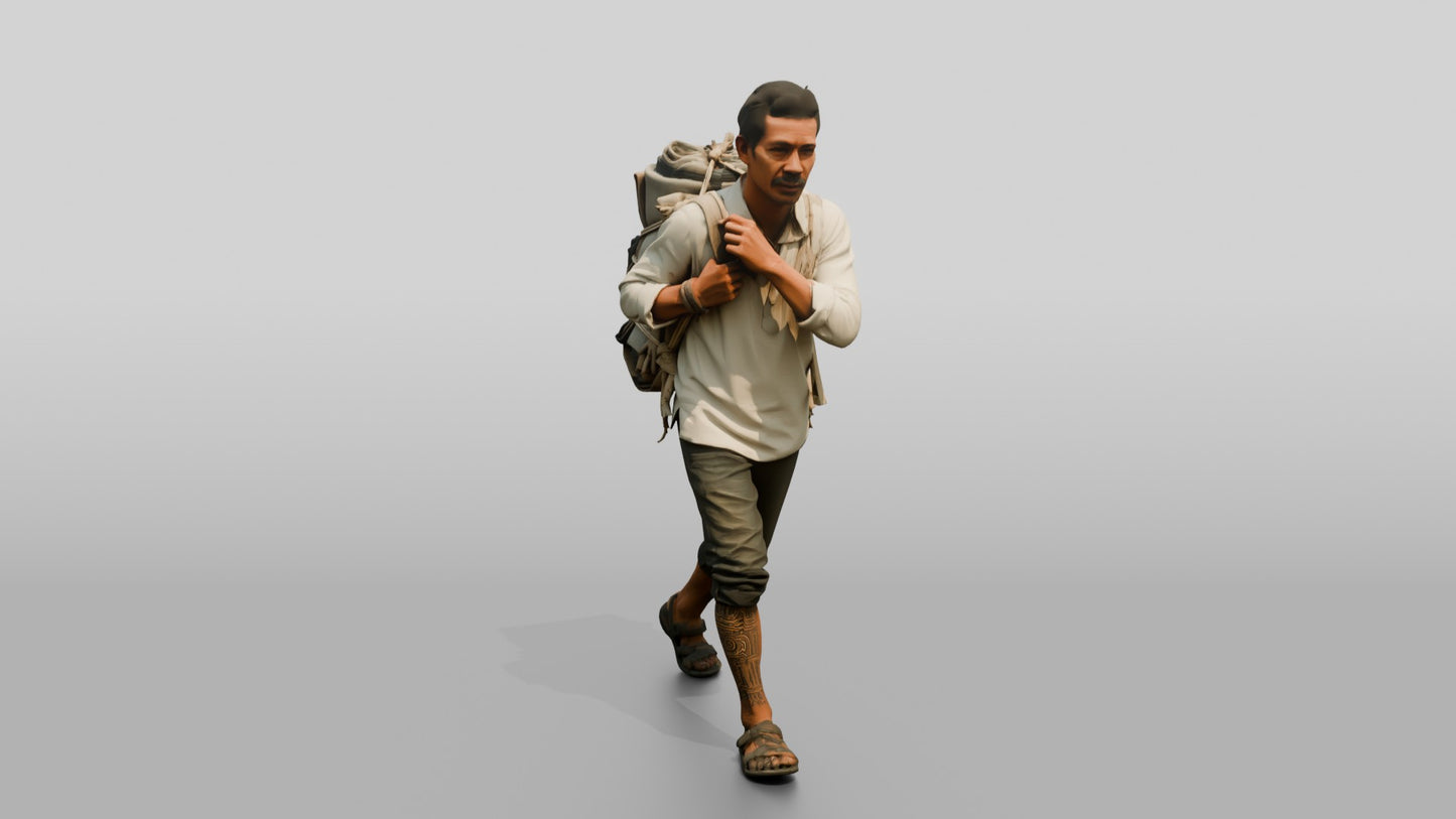 Southeast Asian Male Walking