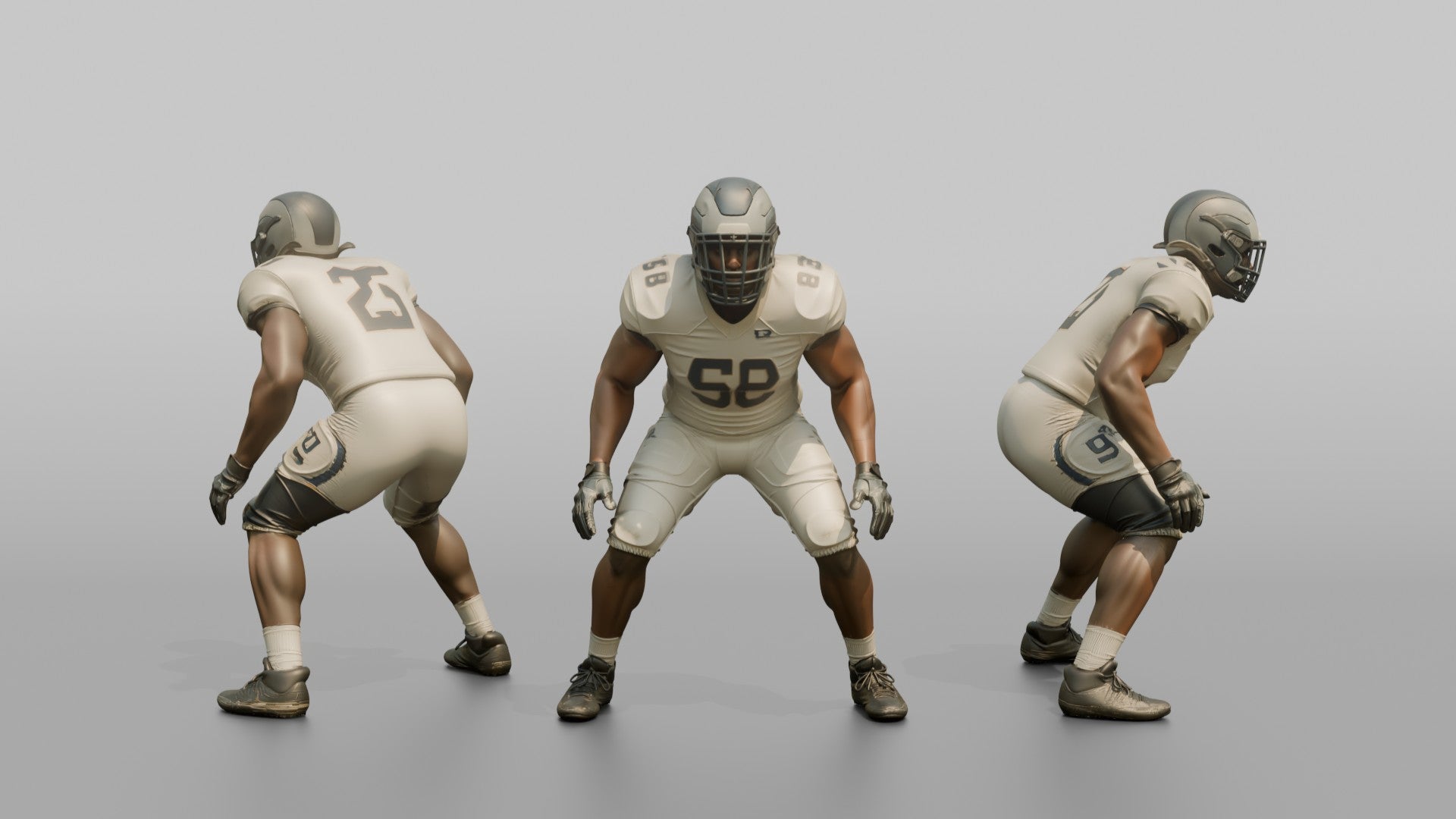 Linebacker in a Low Ready Stance