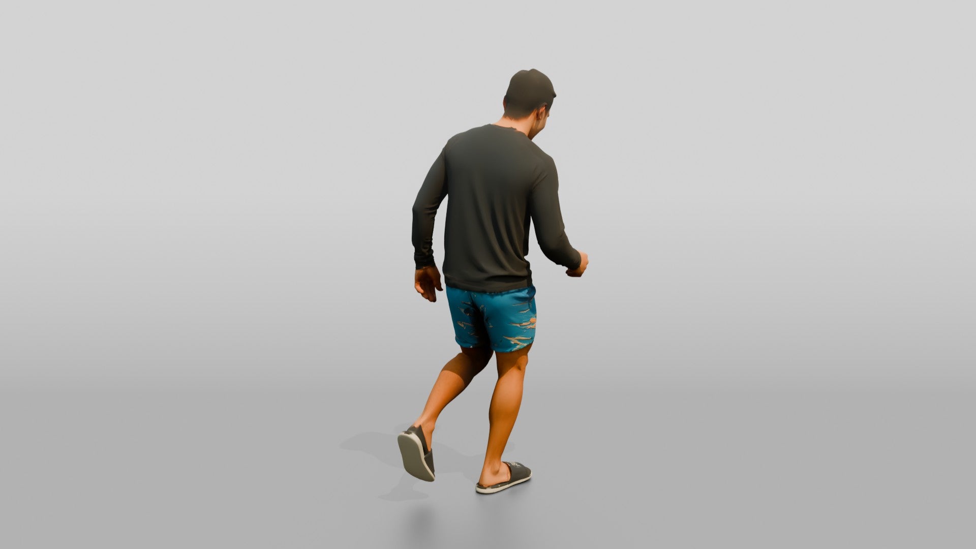 Man Testing Sand With Bare Feet