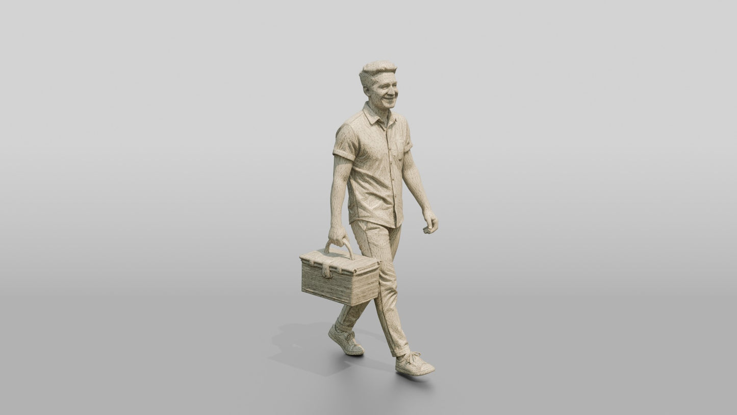 Man Carrying Wicker Picnic Basket