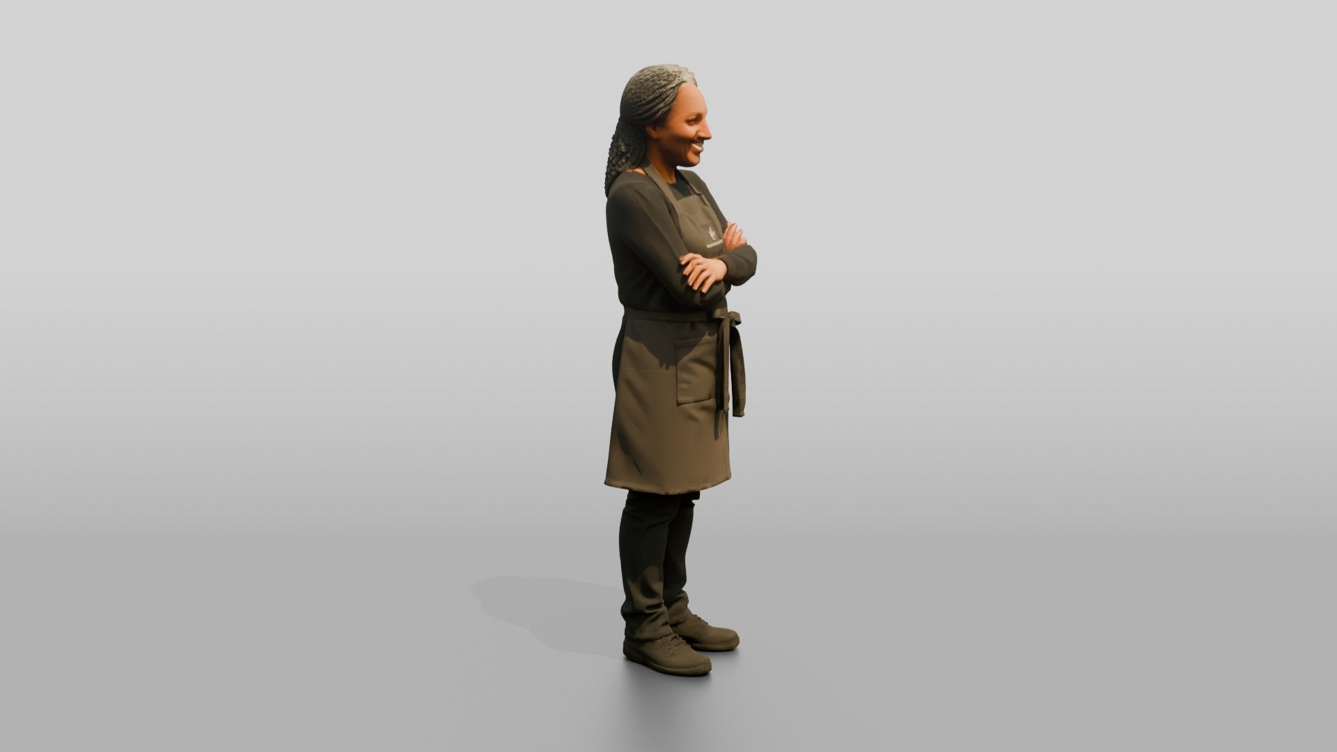 Senior Black Woman Barista Smiling Warmly