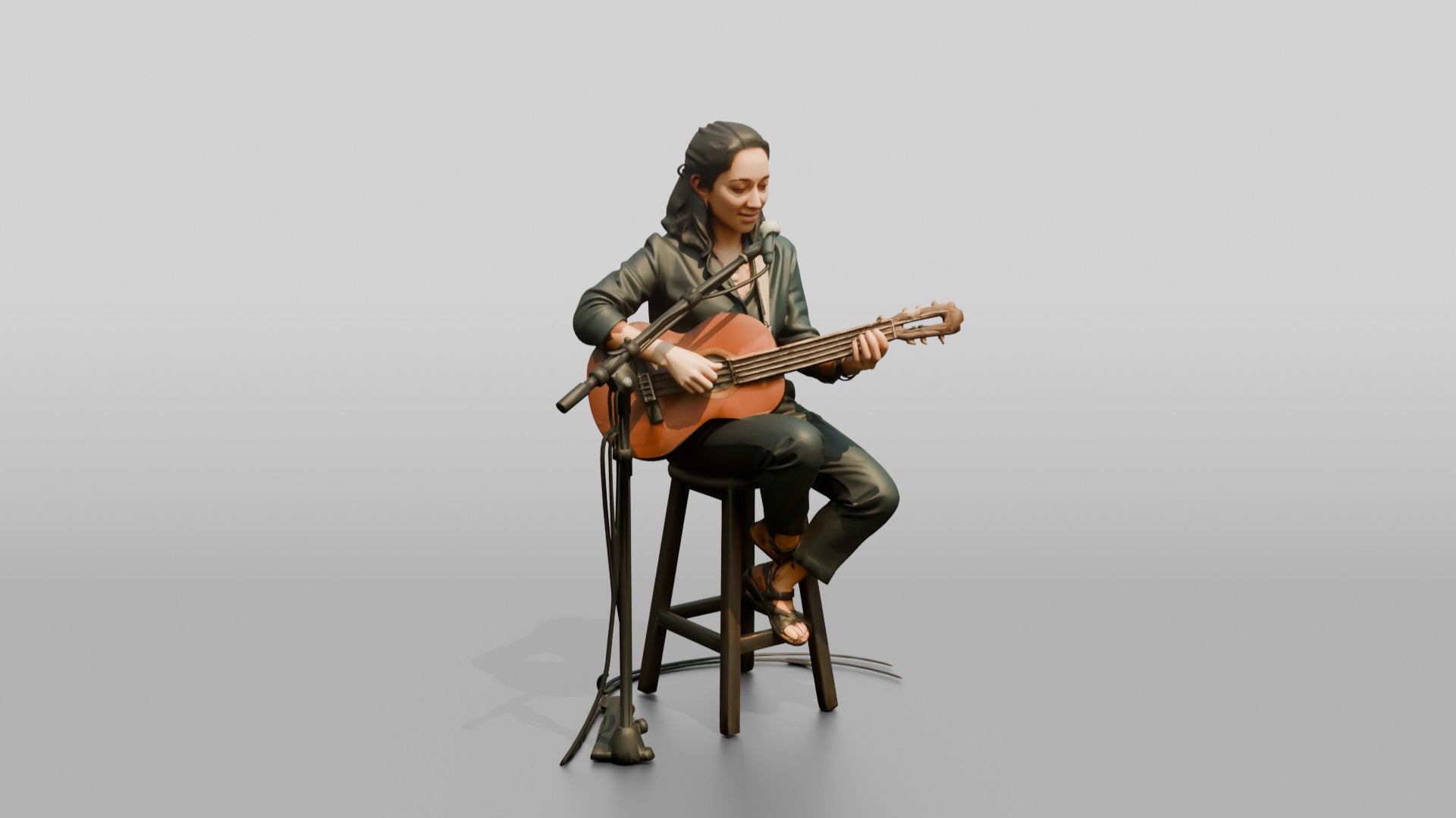 Bossa Nova Guitarist Singing Softly