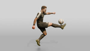 Soccer Player Spin Volley Strike - 3D character model, view 1