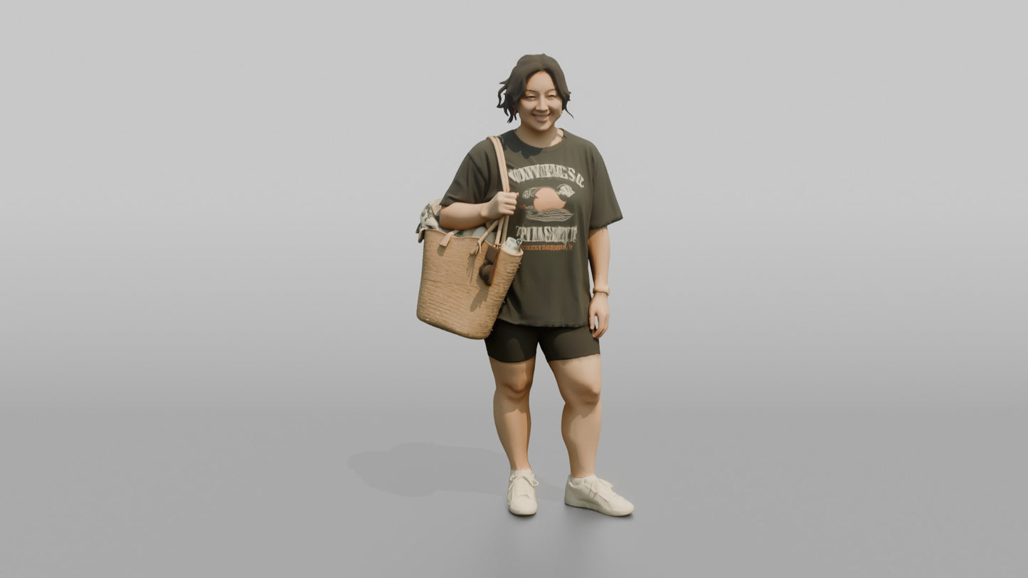 Vacationer Wearing Oversized Graphic Tee