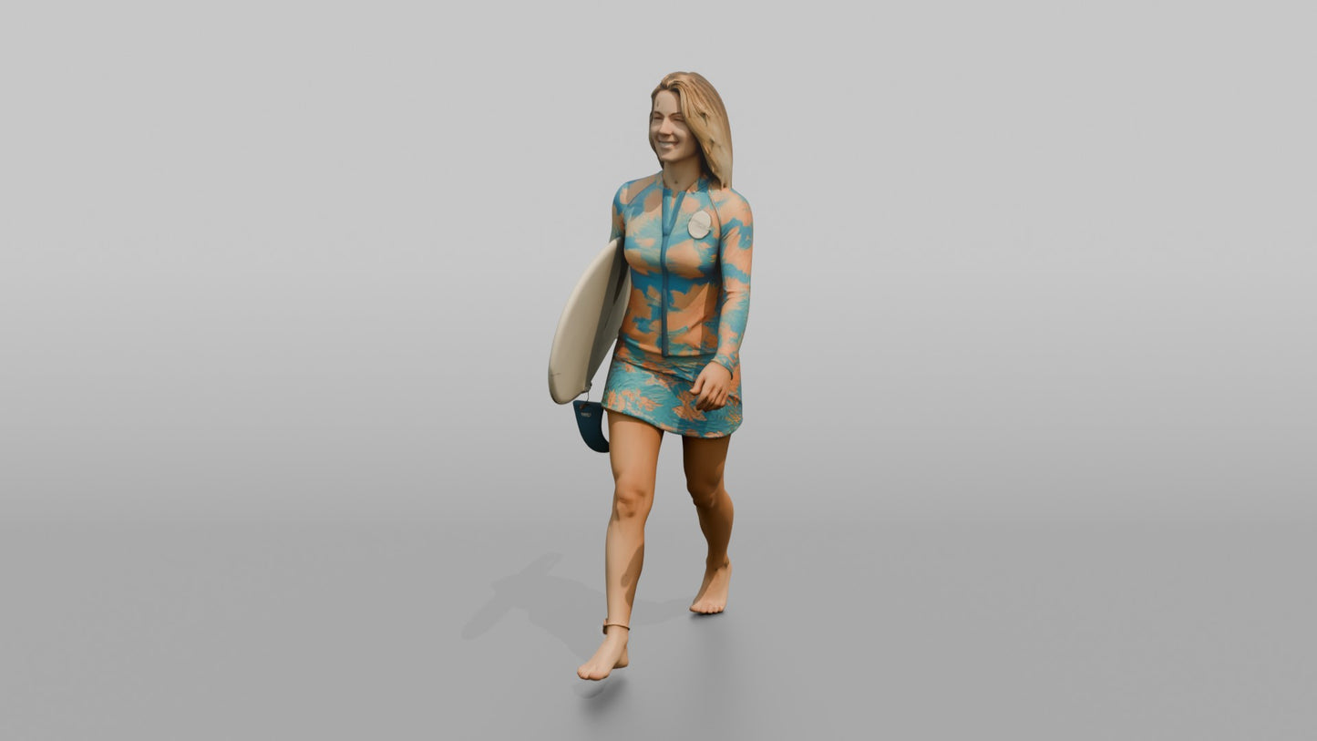 Surfer in Boardshorts and a Surf Top