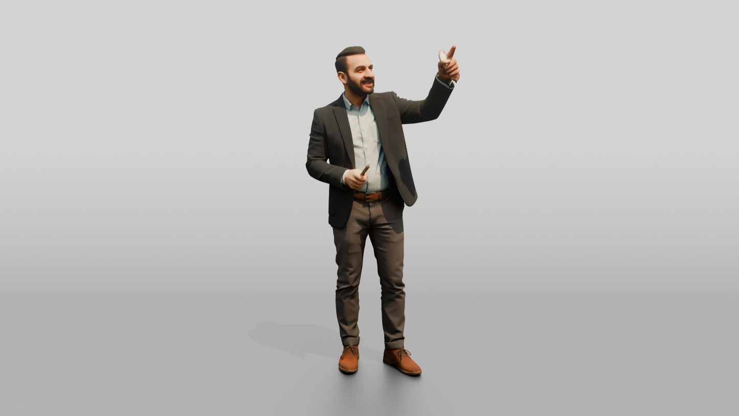 Businessman Pointing Upward