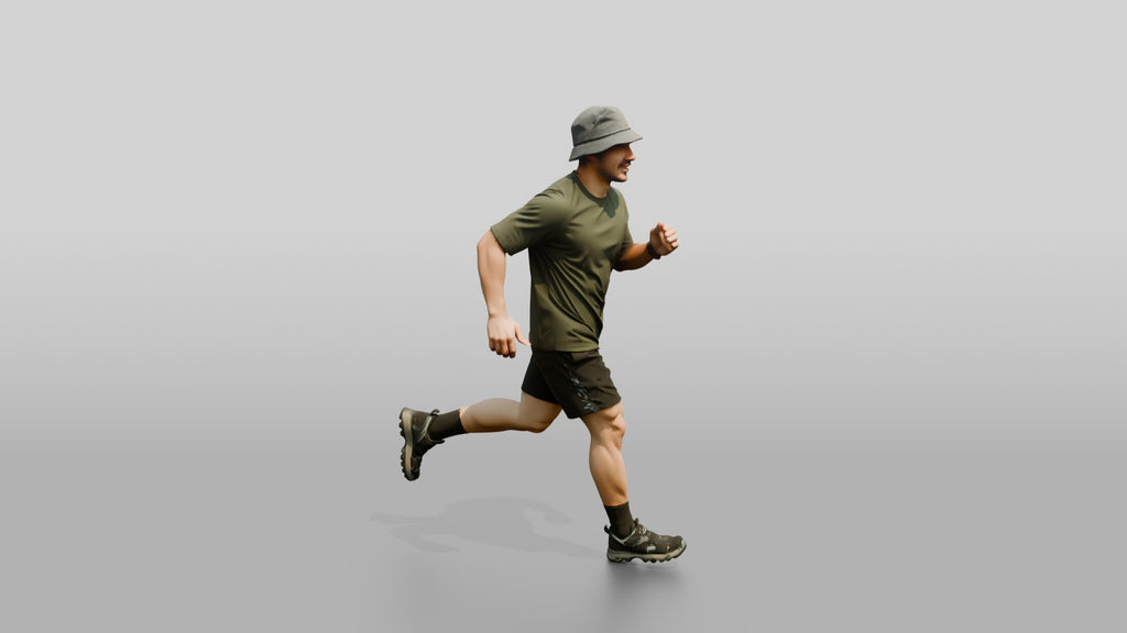 Man Swinging Arms in Beach Jog