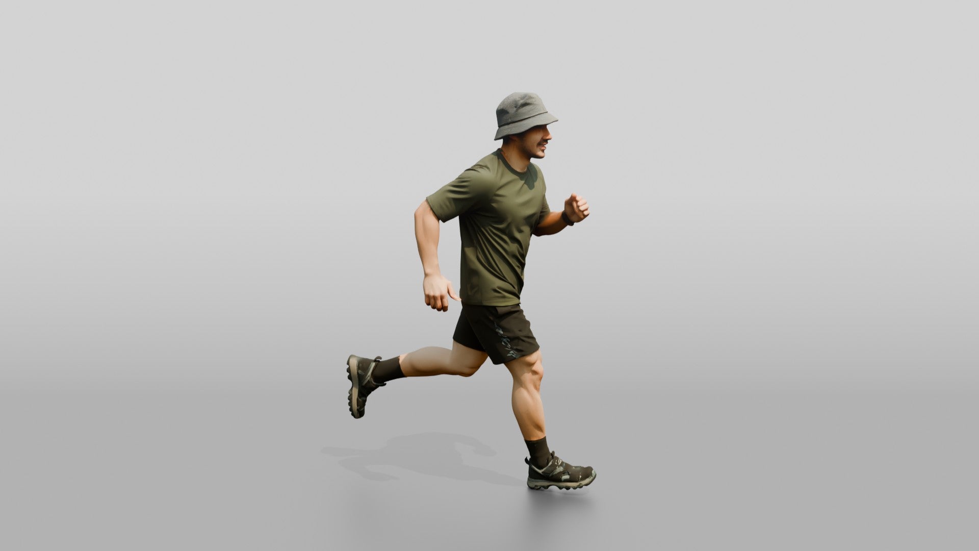 Man Swinging Arms in Beach Jog