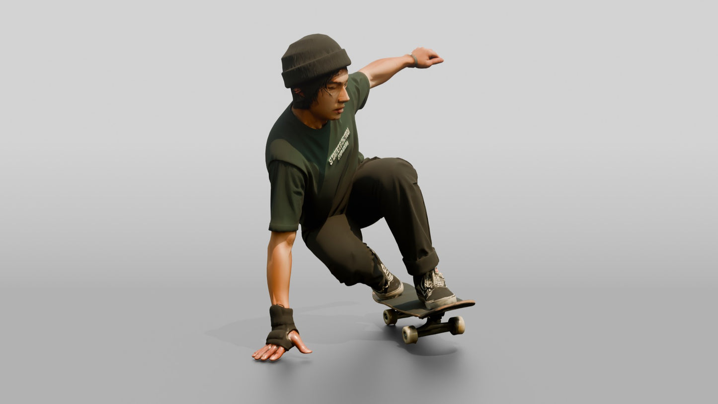 Skateboarder Man Performing Ollie