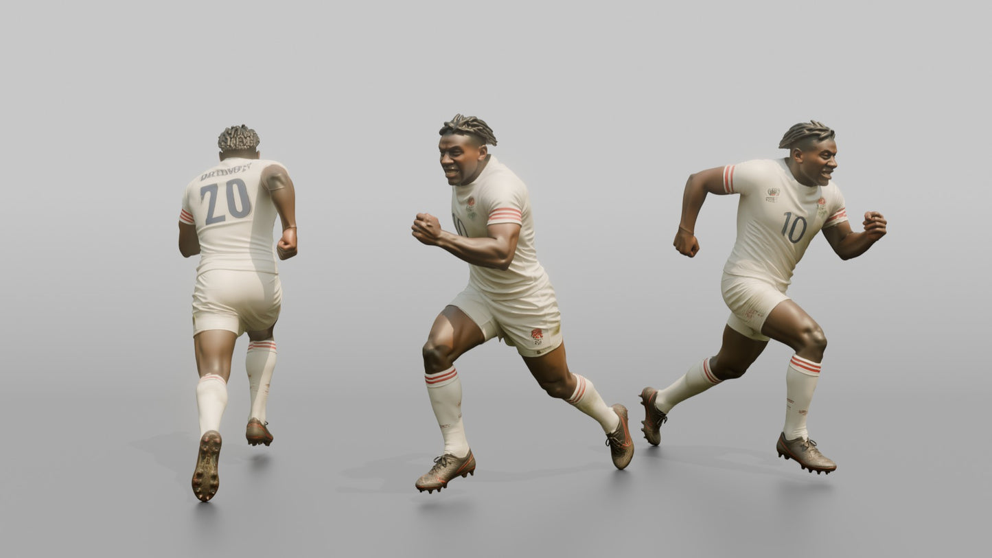 English Winger Sprinting at Full Velocity