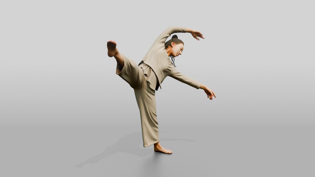 Chinese Woman Dancer in Dynamic Pose