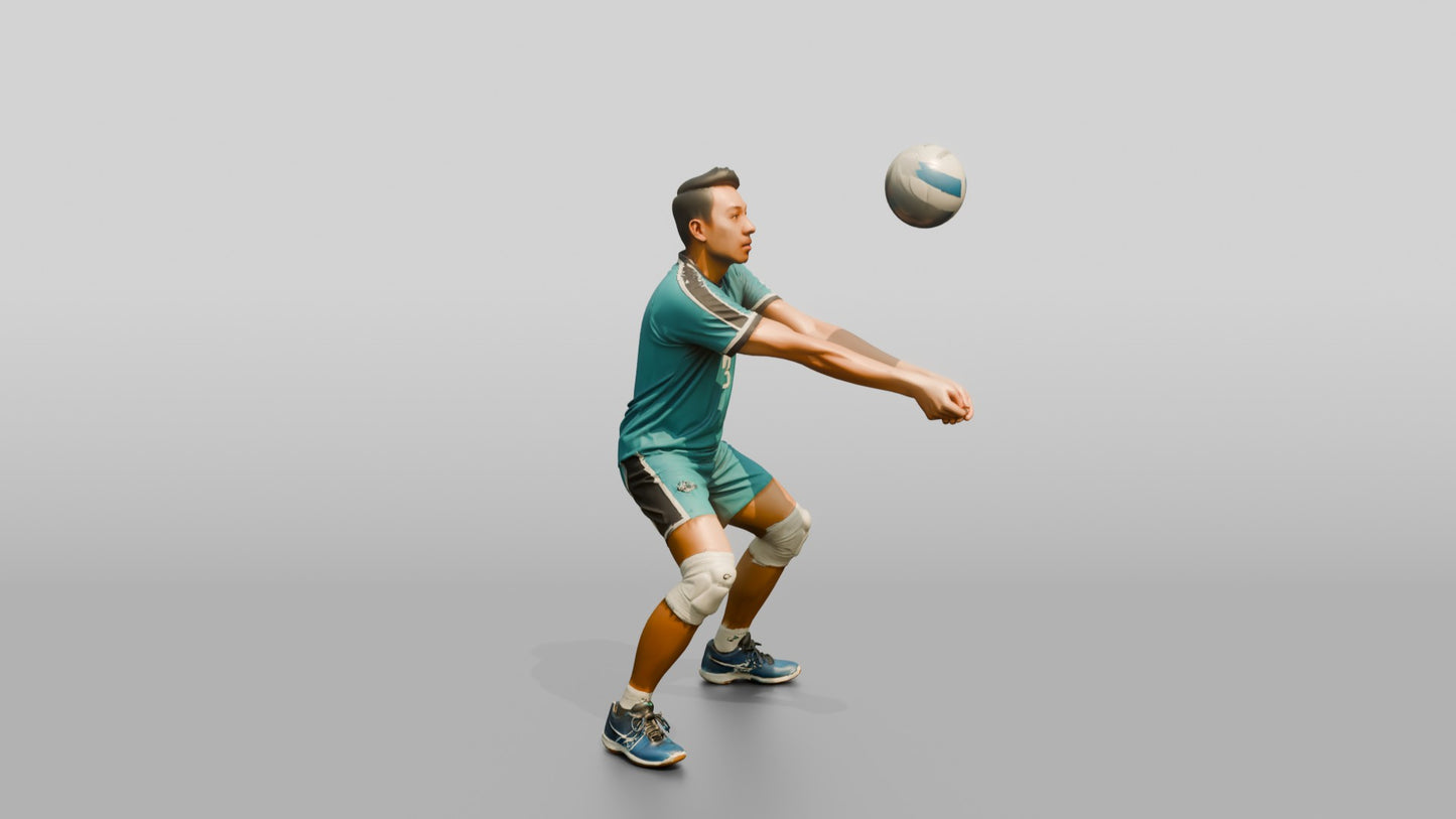 Southeast Asian Male Volleyball Player in Teal Uniform