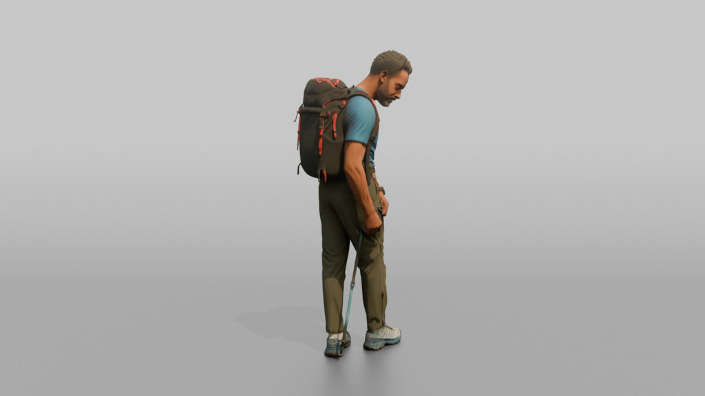 Trekker Unzipping His Trousers Vent