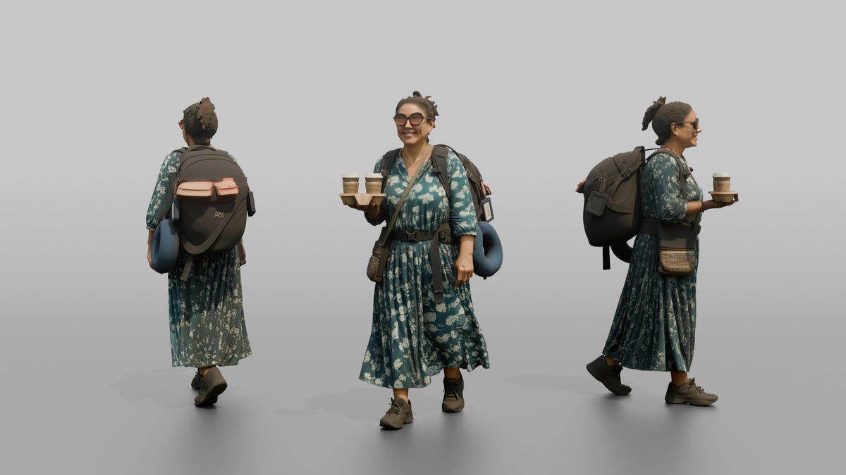 Traveler Adjusting His Neck Pillow - 3D character model
