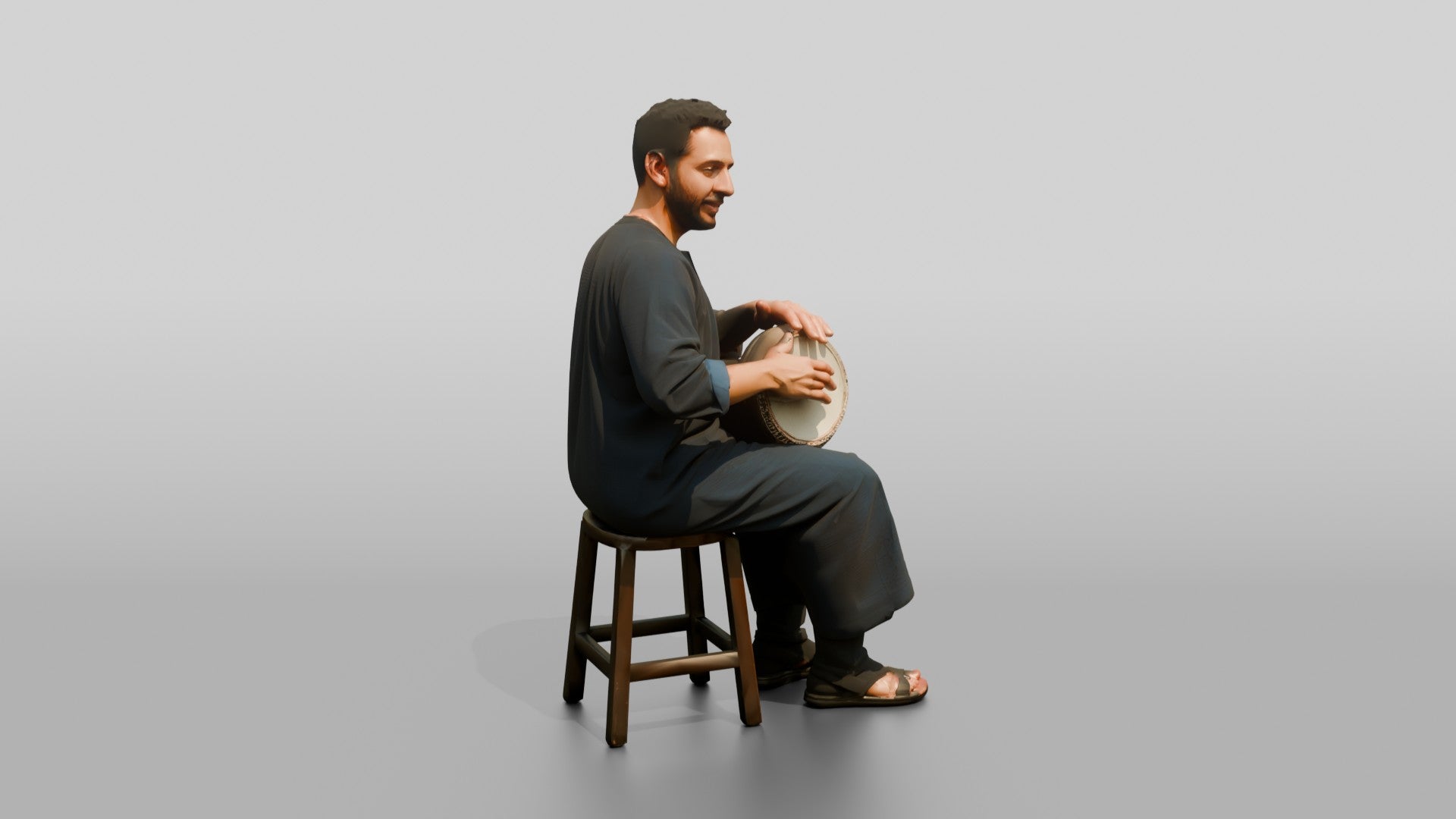 Darbuka Drummer Playing Goblet Drum