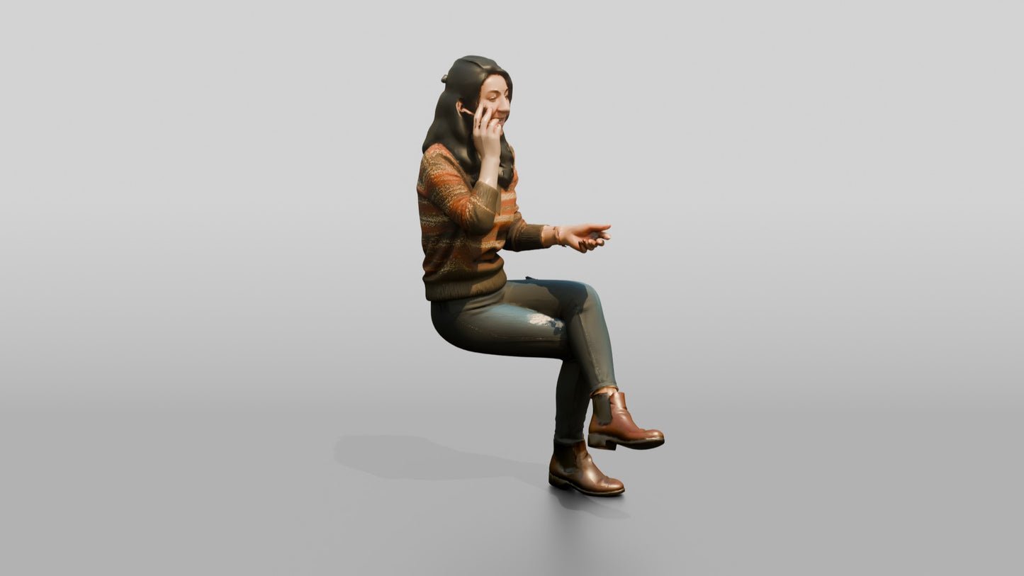 Woman Laughing on Phone with Tea