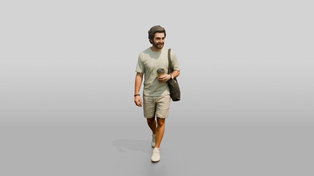 Young Persian Man Holding a Takeaway Coffee