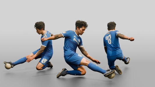 Soccer Player Executing a Sliding Tackle