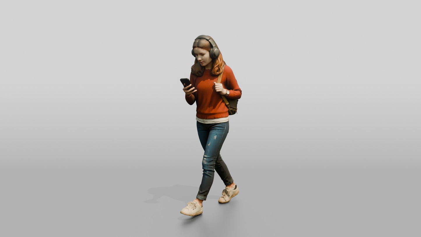 Teenage Girl Navigating with Phone